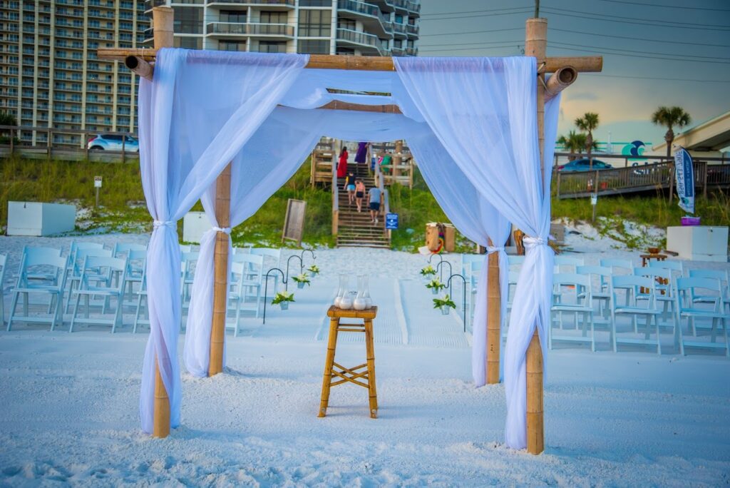 Outdoor Florida beach wedding reception